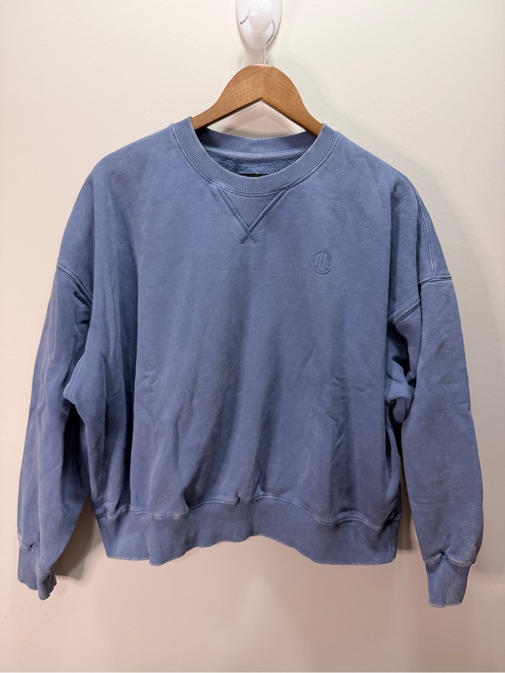 Ninth Hall Fundamentals Men's Washed Slate Blue Crewneck Sweatshirt Size L
